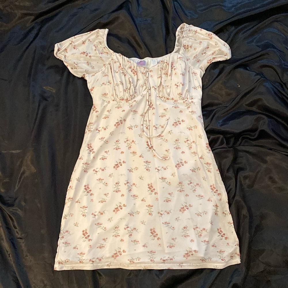 Short Cotragecore Floral Puff sleeve Dreas